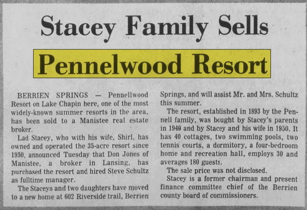 Pennellwood Resort - Apr 11 1973 Sold (newer photo)